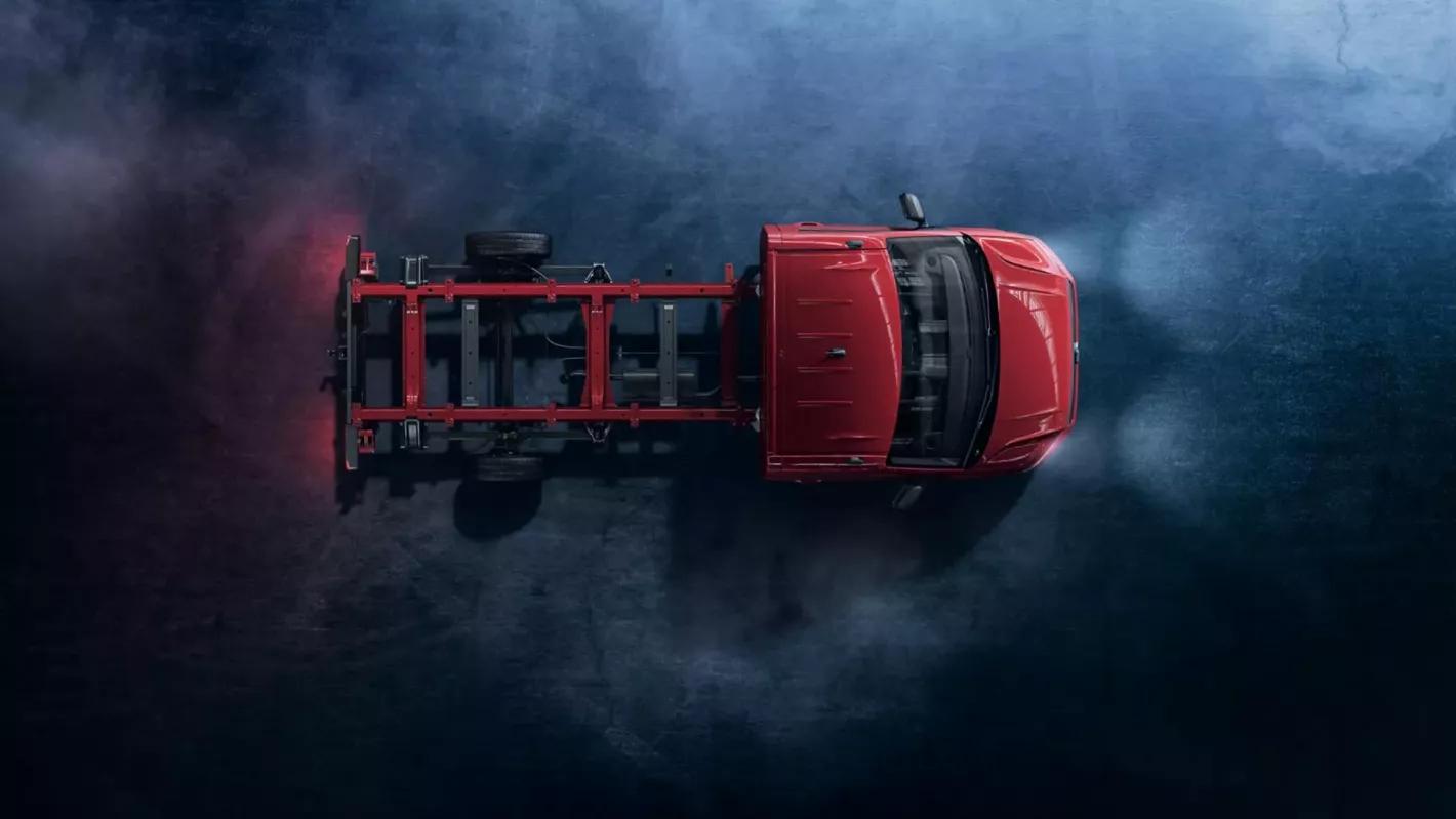 Volkswagen bedrijfsvoertuigen crafter chassis rood bovenaf