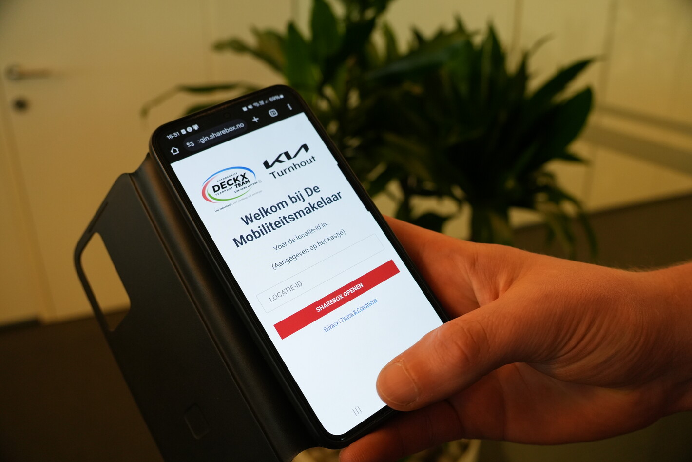 Sleutelkluis link op de kluis teopenen
