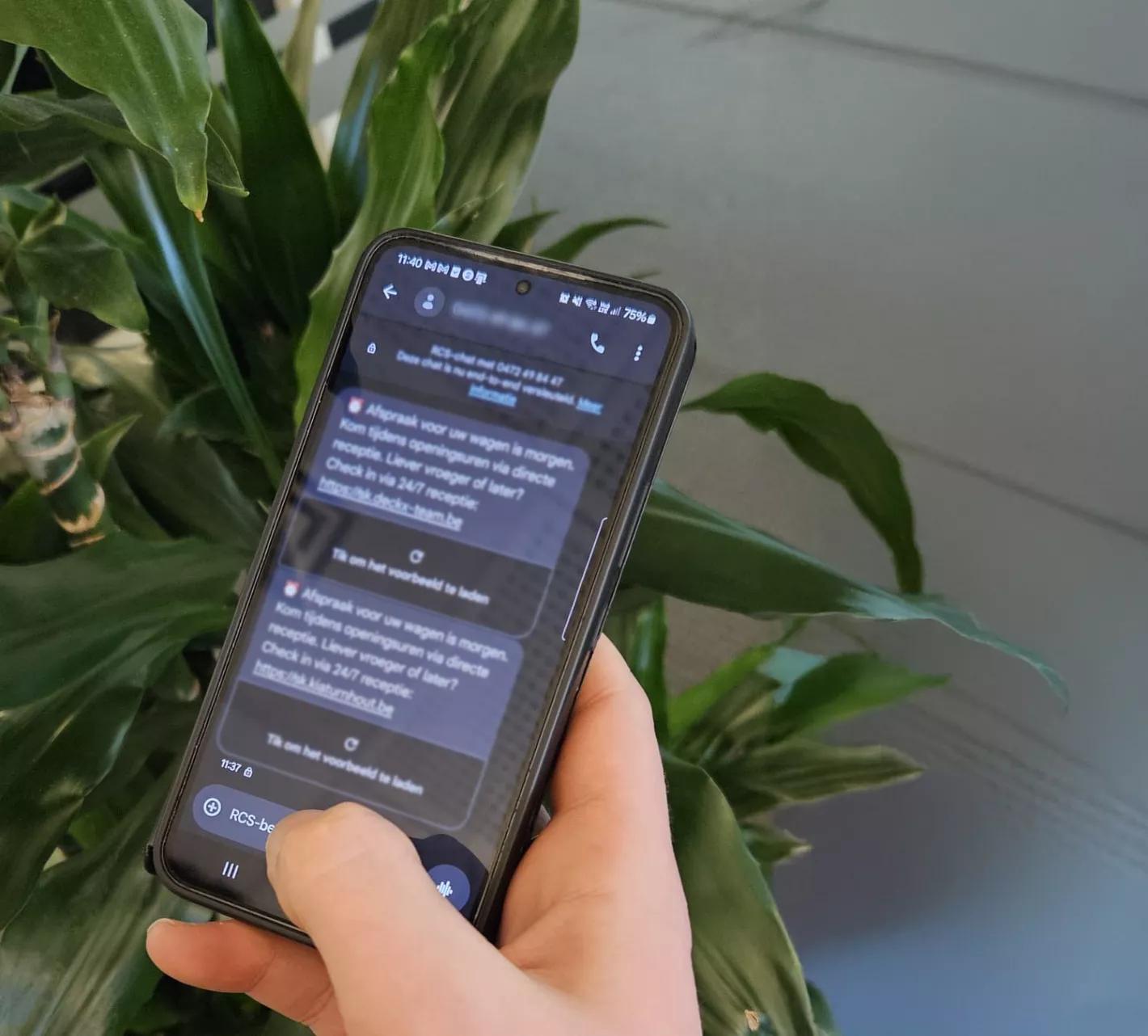Sleutelkluis sms ontvangen voor in te loggen